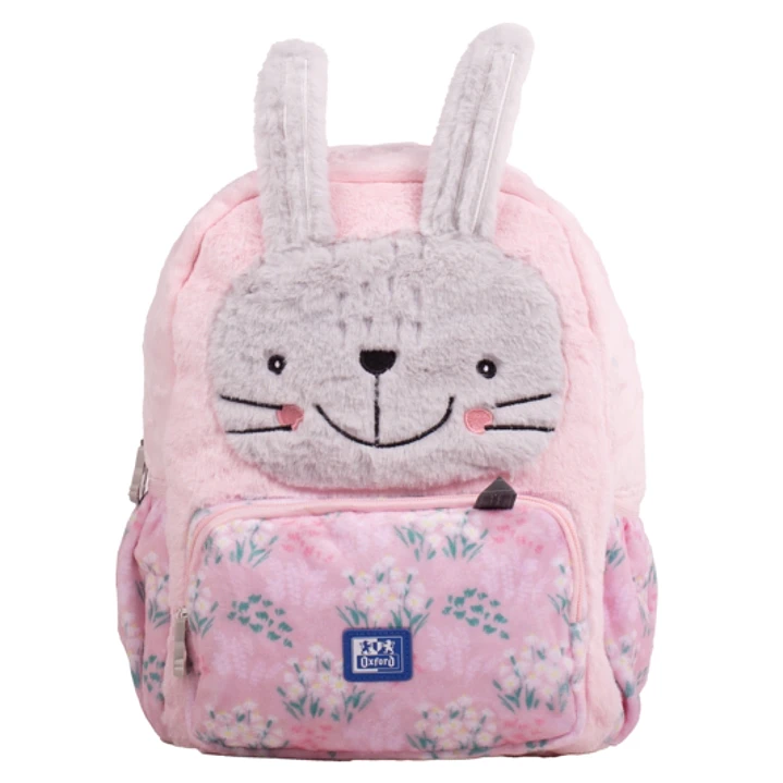 Oxford Kids Mochila Infantil 8.5L Tacto Suave Peluche - Diseño de Conejo Bunbun - Ideal para Niños Pequeños - Espaciosa y Comoda - Colores Surtidos 1