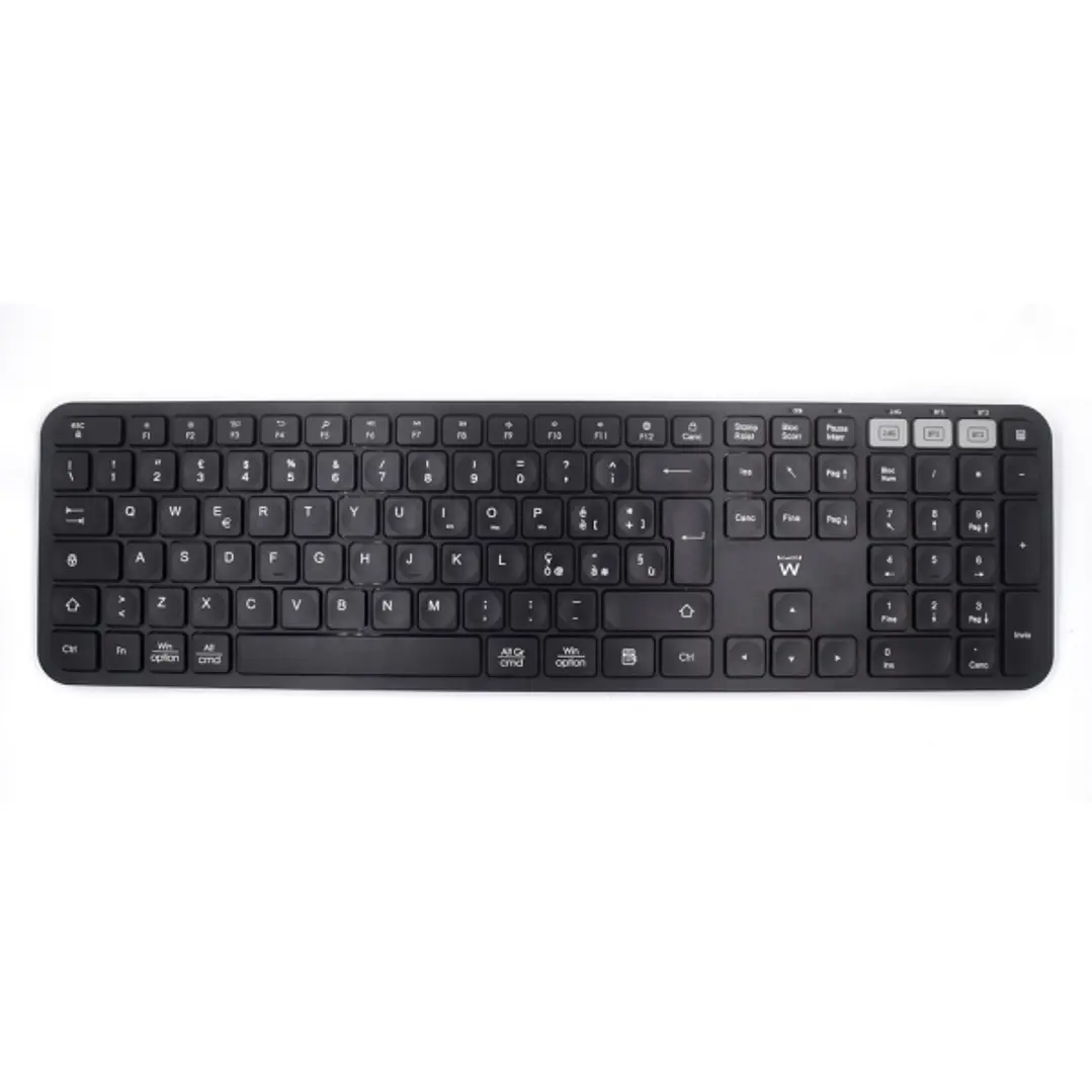 Ewent Teclado Inalambrico - Modo Ahorro de Energia - Disposicion Italiana QWERTY IT - 1x Bateria AAA (Incluida) - Alcance hasta 10m - Color Negro 1
