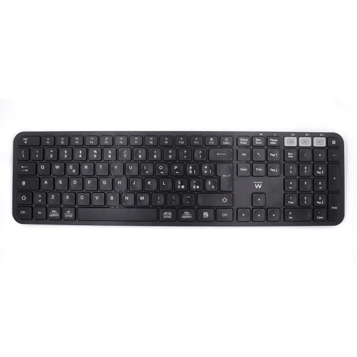 Ewent Teclado Inalambrico - Modo Ahorro de Energia - Disposicion Italiana QWERTY IT - 1x Bateria AAA (Incluida) - Alcance hasta 10m - Color Negro 1
