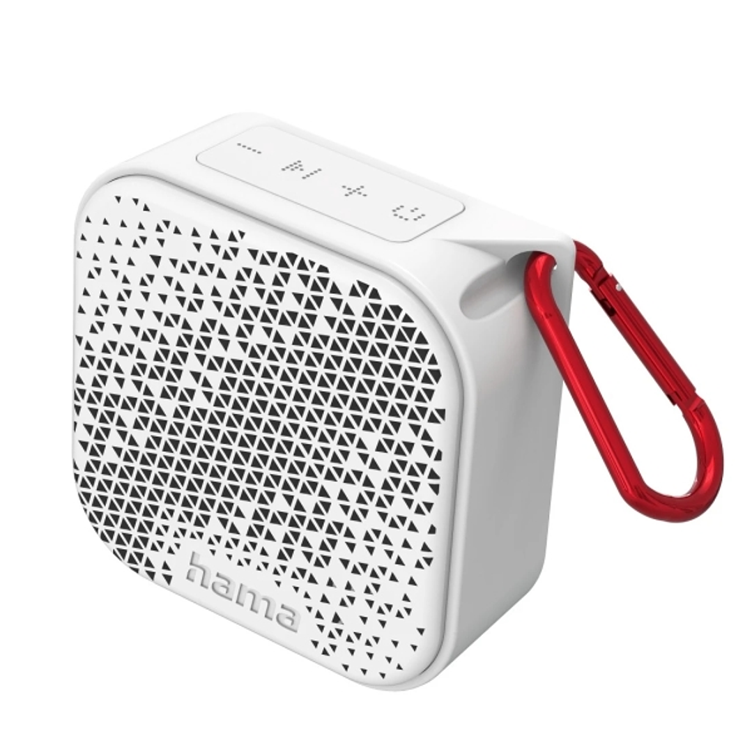 Hama Altavoz Portatil - Potencia 3.5W - Bluetooth - Autonomia hasta 14h - USB-C - Bateria 1050mAh - IP67 - Rango 10m - 8.4x8.4x3.8cm - Color Blanco 1