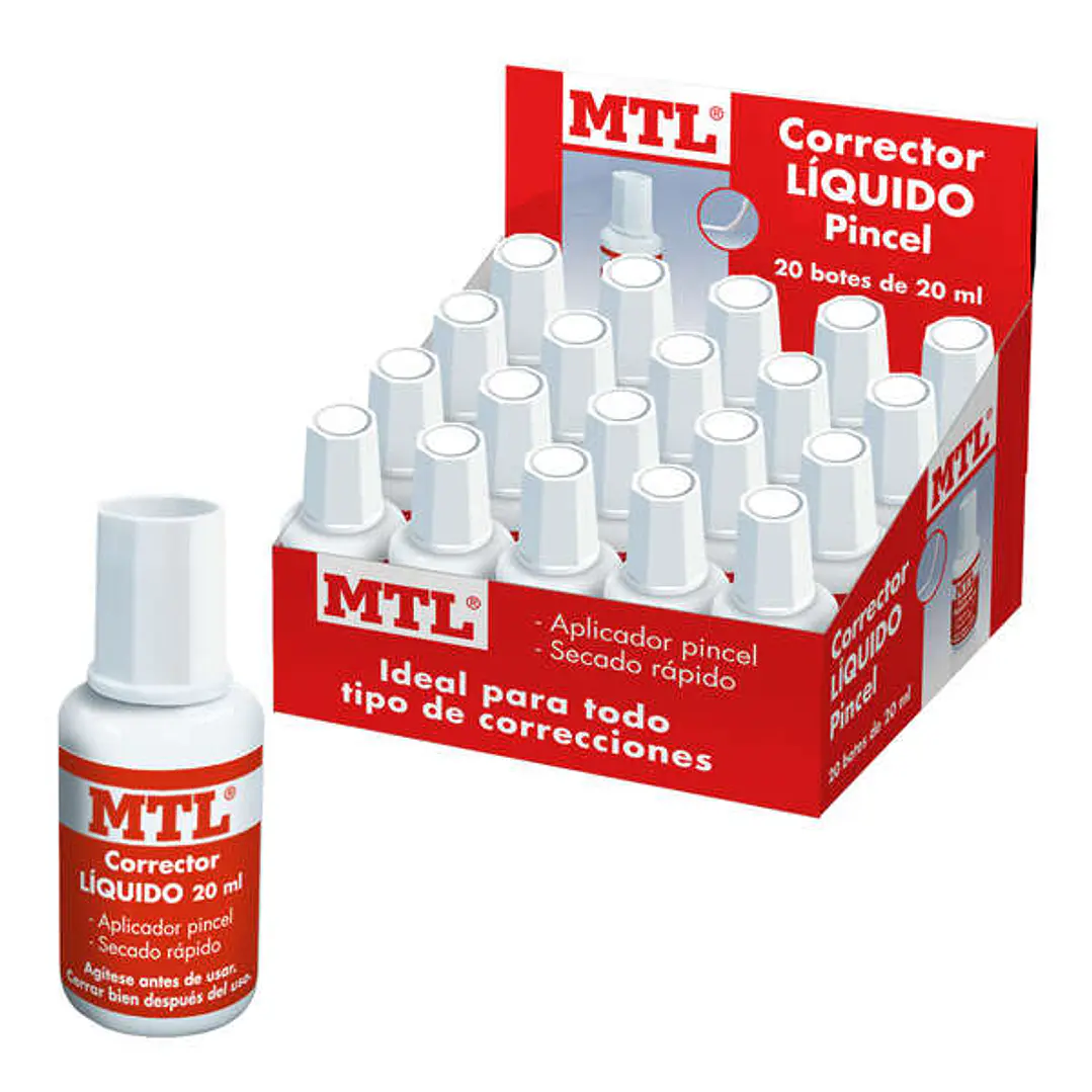 Dohe Expositor de 20 Correctores Liquidos con Aplicador Pincel - 20ml - Rapido Secado - Eficaz Cobertura - Ideal para Oficina y Escuela 1
