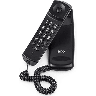 SPC Original Lite 2 Telefono Fijo - sin Pilas - sin Conexion a la Luz - Indicador Luminoso - 10 Memorias Indirectas - Compacto y Ligero - Color Negro