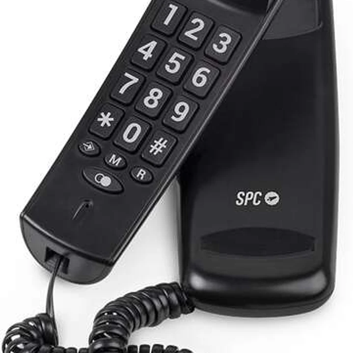 SPC Original Lite 2 Telefono Fijo - sin Pilas - sin Conexion a la Luz - Indicador Luminoso - 10 Memorias Indirectas - Compacto y Ligero - Color Negro 1