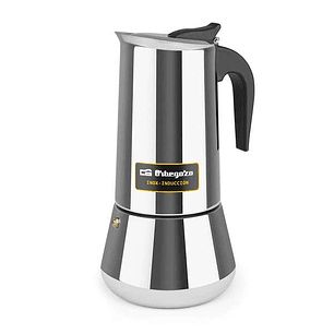 Orbegozo KFI 1260 Cafetera Italiana de Acero Inoxidable - Capacidad para 12 Tazas - Mango Ergonomico - Compatible con Estufas de Gas - Electricas - de