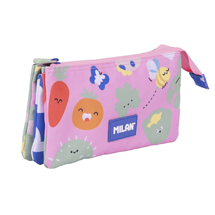 Milan Green and Grow Estuche Portatodo - 5 Compartimentos - 22x12x4cm - Multicolor