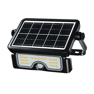 Elbat EB0574 Foco Led Solar 7W - 900LM - CCT 3000K/4000K/6000K - Luz Calida, Blanca y Fria - Sensor de Movimiento