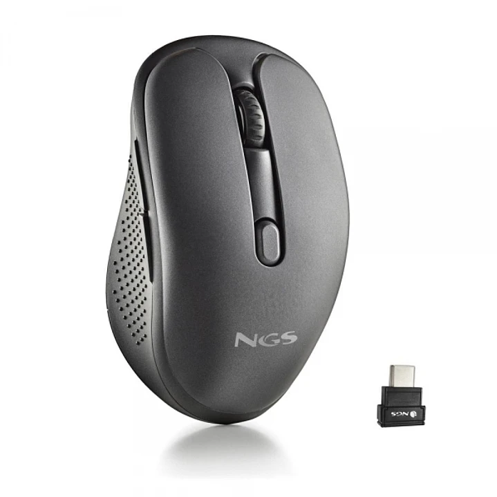 NGS Evo Jot Raton Inalambrico 1600dpi - Conexiones: 2.4 GHz USB-C + Bluetooth 5.1 + Bluetooth 5.1 - 5 Botones - Uso Diestro - Color Negro 1