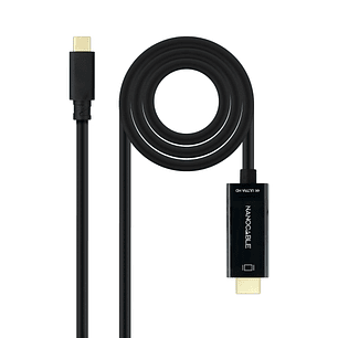 Nanocable Cable Conversor USB-C a HDMI 4K@60HZ - USB-C/M-HDMI/M - 5M - Color Negro
