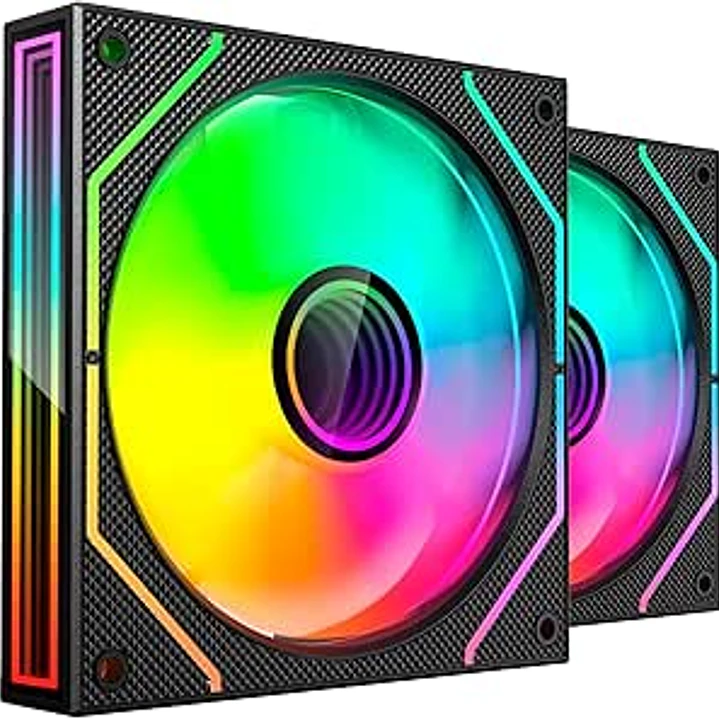 Mars Gaming MF-3DPROX2 Pack de 2 Ventiladores de 120mm - Iluminacion ARGB Infinity Mirror 360º - Silencioso 12dB - Control PWM - Color Negro 1