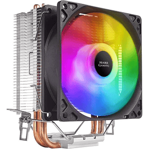 Mars Gaming Ventilador CPU 90mm con Disipador - Iluminacion RGB - Hasta 130W - Velocidad Max. 2200rpm - 2 Heatpipes