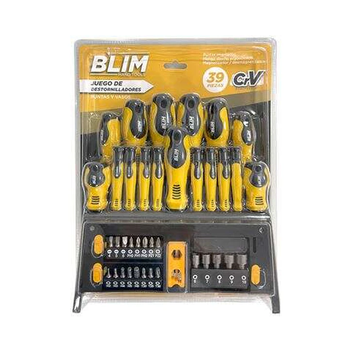 Blim Juego 39 Piezas Destornilladores, Puntas y Vasos 1