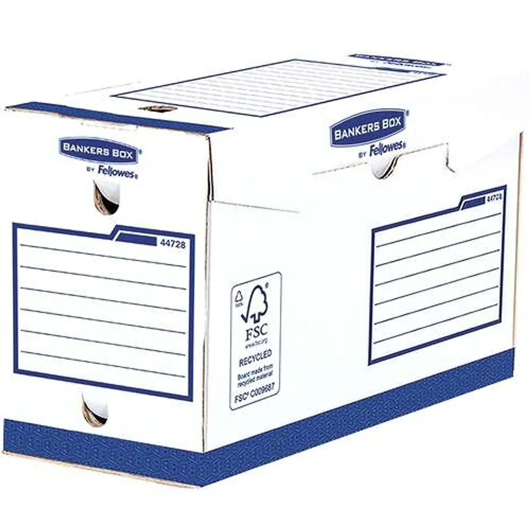 Fellowes Bankers Box Basic Pack de 20 Cajas de Archivo Definitivo A4+ 150mm - Extra Resistente - Montaje Manual - Carton Reciclado Certificacion FSC 1