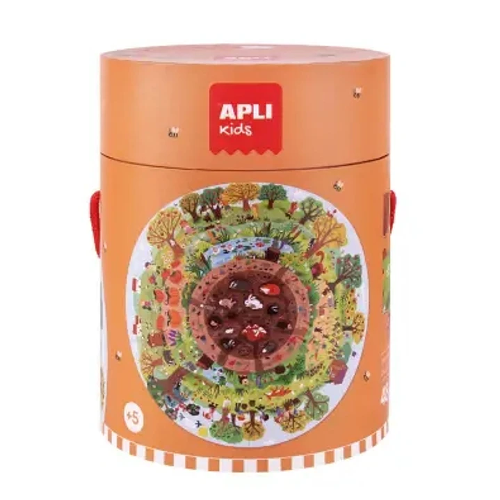 Apli Puzzle Circular de la Biosfera de 48 Piezas - Tamaño Ø50cm - Poster para Facilitar Montaje - Recomendado para Niños a partir de 5 Años 1