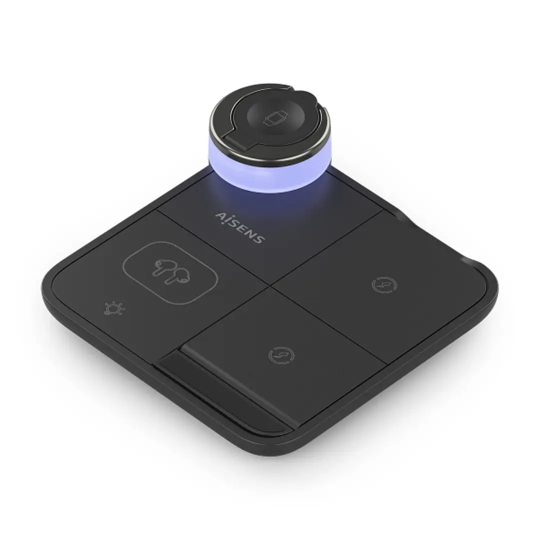 Aisens Cargador Inalambrico 15W - USB-C - Protocolo Qi - Moviles, Apple Watch y Auriculares - Proteccion Contra Sobretension, Sobretemperatura y sobre 1
