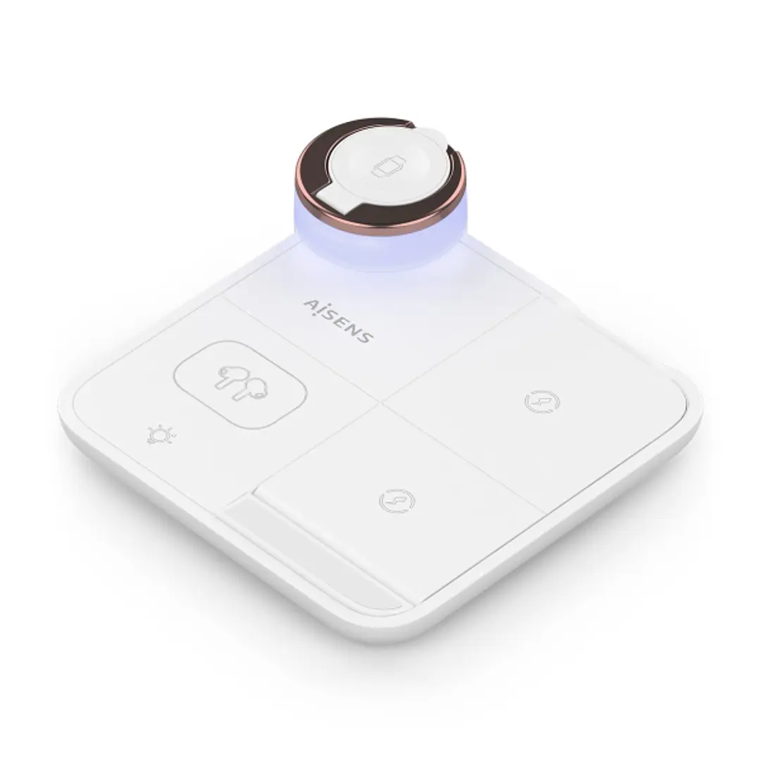 Aisens Cargador Inalambrico 15W - USB-C - Protocolo Qi - Moviles, Apple Watch y Auriculares - Proteccion Contra Sobretension, Sobretemperatura y sobre 1