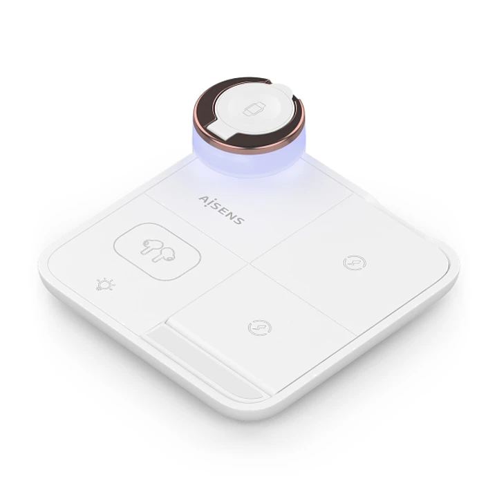 Aisens Cargador Inalambrico 15W - USB-C - Protocolo Qi - Moviles, Apple Watch y Auriculares - Proteccion Contra Sobretension, Sobretemperatura y sobre 1