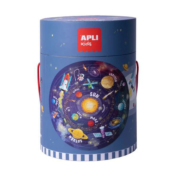Apli Puzzle Circular del Sistema Solar de 48 Piezas - Tamaño Ø50cm - Poster para Facilitar Montaje - Recomendado para Niños a partir de 5 Años 1