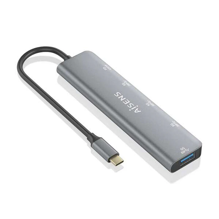 Aisens Hub USB 3.2 Gen1 5G USB-C - USB-C/M-1xUSB-C PD100W/H-1xUSB-C/H-3xUSB-A/H - 15cm 1