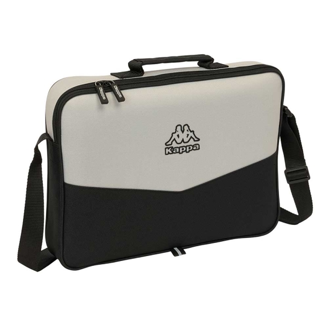 Safta Kappa Grey Maletin con Cremallera - Bandolera Ajustable - Asa Forrada - Doble Tirador - Fondo Semirigido - 6L - 380x60x280mm - Color Negro y Gri 1