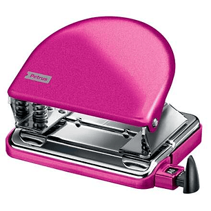 Petrus 52 WOW Taladro Perforador Clasico Metalico - Hasta 20 Hojas - Marcas de Formato - Facil Vaciado - Punzones 5.5mm - Color Fucsia