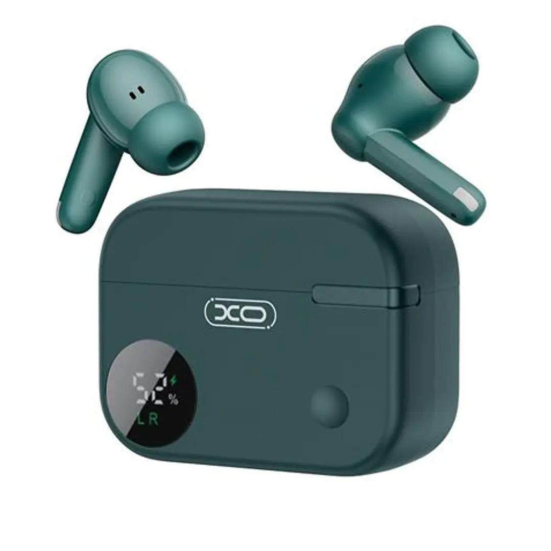XO G34 Auriculares Bluetooth 5.4 - TWS - Cancelacion de Ruido ENC+ANC - Caja con Display LCD - Color Verde 1