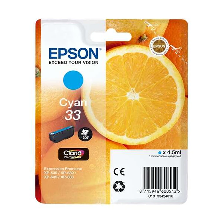 Epson T3342 (33) Cyan Cartucho de Tinta Original - C13T33424012 1