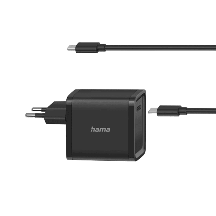 Hama Essential Fuente de Alimentacion Universal para Portatil - Potencia 45W - Voltaje 5-20V - Cable 2m - Power Delivery - Color Negro 1