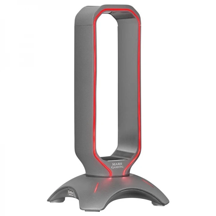 Mars Gaming MHHX Soporte Auriculares 2 en 1 - Iluminacion RGB Flow - 2 Puertos USB 2.0 - Base Antideslizante - Color Negro 1