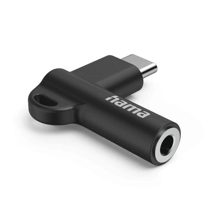 Hama Adaptador Acodado - 90º - USB-C Macho - Jack 3.5mm Hembra - Color Negro 1