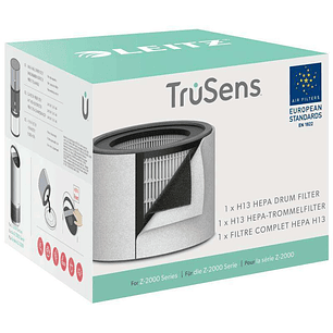 Leitz Filtro Hepa 3 en 1 H13 Repuesto Purificador Aire Mediano Trusens Z-2000/Z-2500 - Captura 99,95% Particulas Ultrafinas - Filtro Carbon - Cambio I