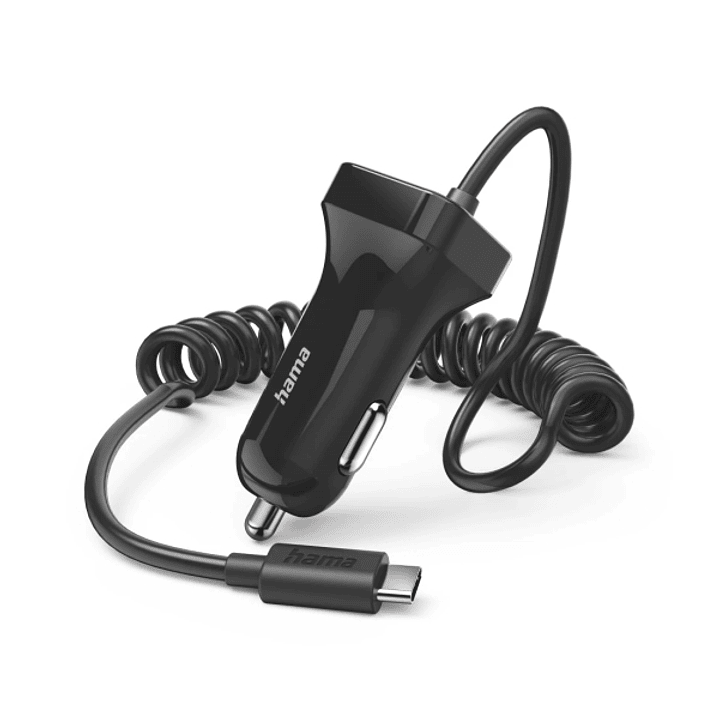 Hama Cargador de Coche 12W - Cable 1m - USB-C - Color Negro 1