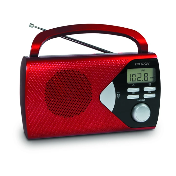 Metronic Radio Portatil AM/FM con Funcion Alarma - Pilas - Color Rojo 1