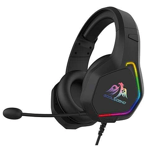 Coolsound G6 Auriculares Gaming con Microfono - USB para Iluminacion LED - Diadema Ajustable - Almohadillas Acolchadas - Controles en Cable - Cable de