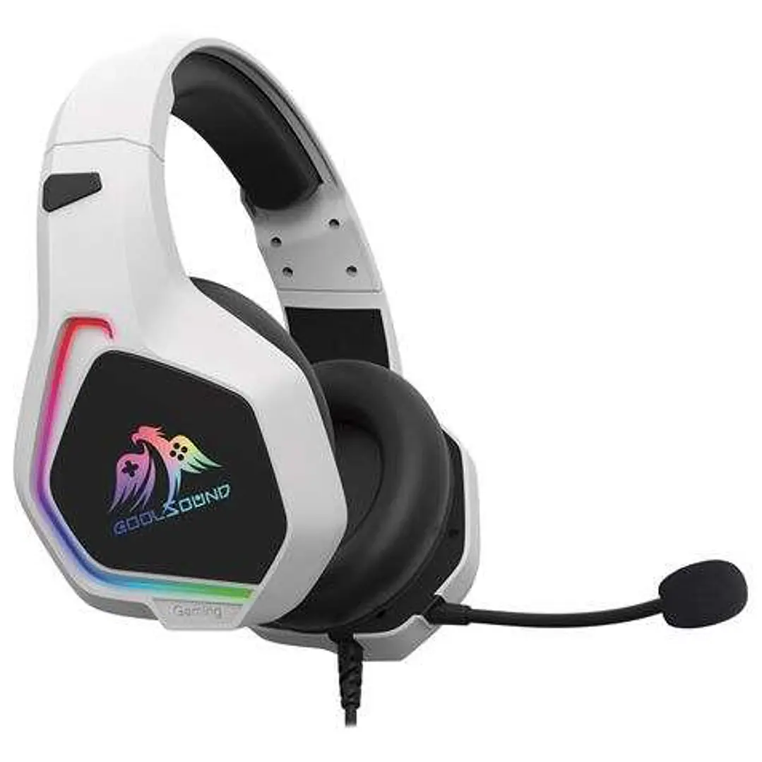 Coolsound G6 Auriculares Gaming con Microfono - USB para Iluminacion LED - Diadema Ajustable - Almohadillas Acolchadas - Controles en Cable - Cable de 1