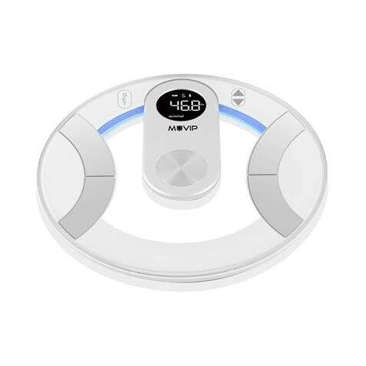 Muvip Round Design Bascula de Baño Digital - Pantalla LCD - Plataforma de Cristal - Peso Max. 180kg - Auto Apagado 1