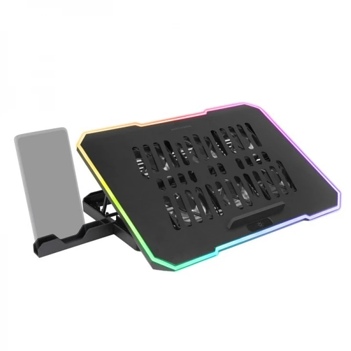 Mars Gaming MNBC7 Base Refrigeradora - 6 Ventiladores Controlables - Altura Regulable - Soporte Movil Integrado - 2 Puertos USB 2.0 - Color Negro 1