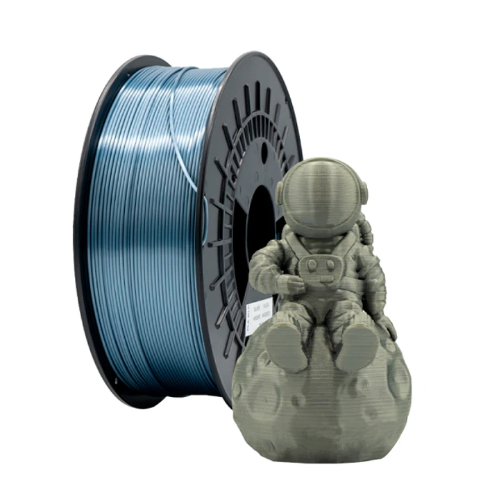 Filamento 3D PLA SILK - Diametro 1.75mm - Bobina 1kg - Color Plata 1