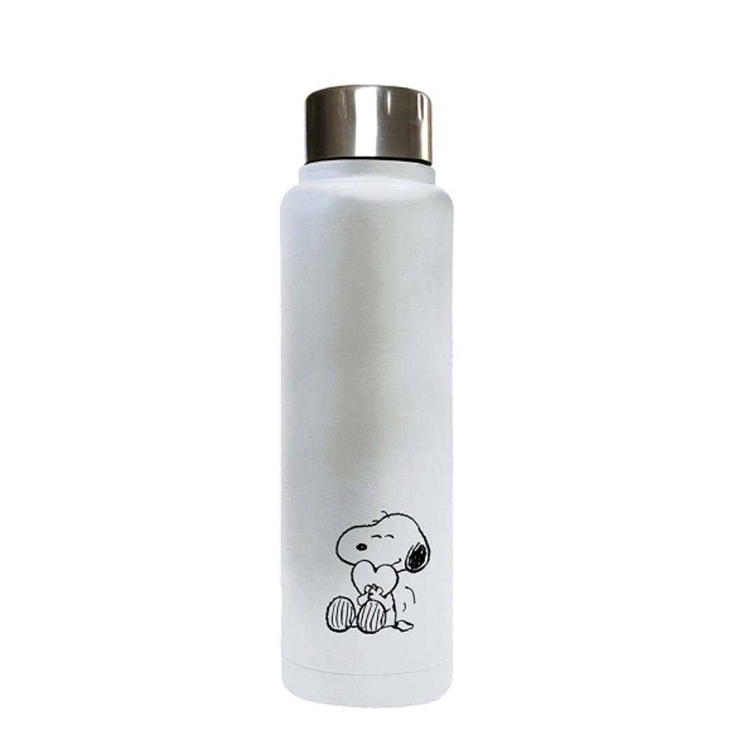 Safta Snoopy Love Botella Termo de 500ml - Acero Inoxidable - 70x225mm - Color Blanco 1