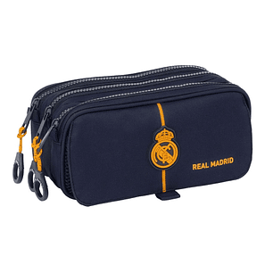 Safta Real Madrid 2ª Equipacion 24/25 Estuche Portatodo - 3 Compartimentos - 21.5x10x8cm - Color Azul Marino