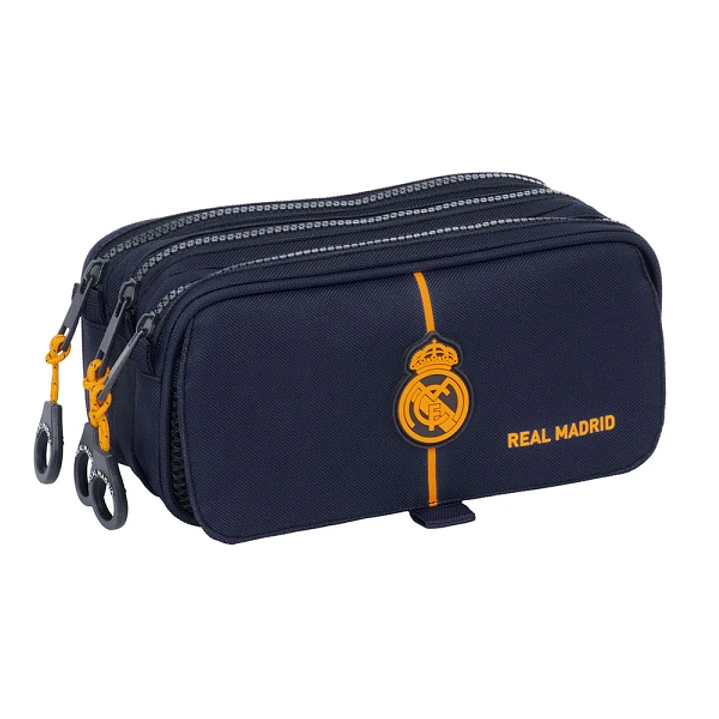 Safta Real Madrid 2ª Equipacion 24/25 Estuche Portatodo - 3 Compartimentos - 21.5x10x8cm - Color Azul Marino 1