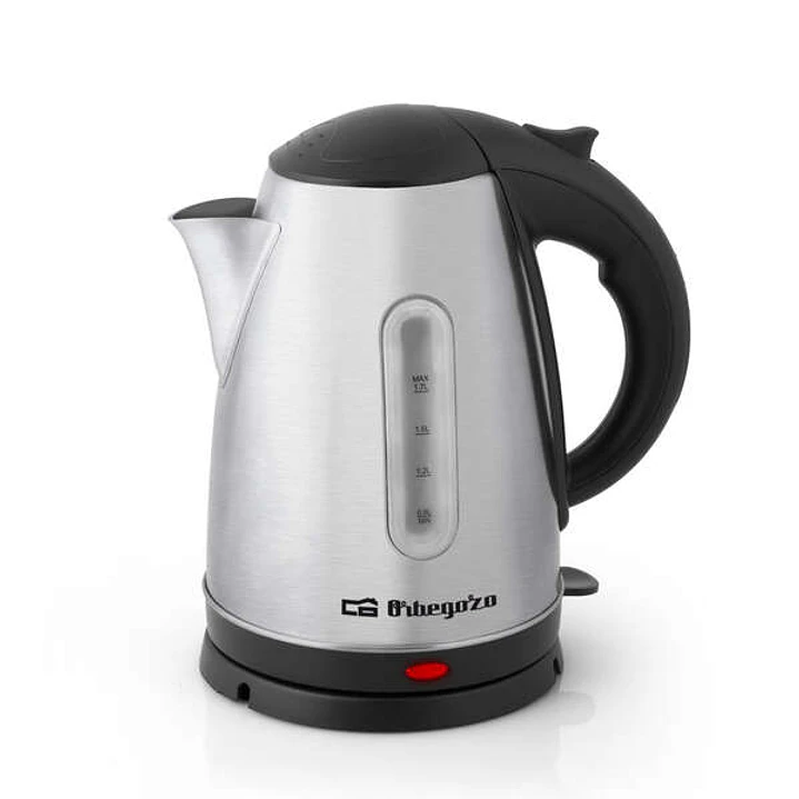 Orbegozo KT 6021 Hervidor de Agua Eficaz - Capacidad 1.7 Litros - Potencia 2200W - Base Giratoria sin Cable - Cuerpo de Acero Inoxidable - Indicador d 1