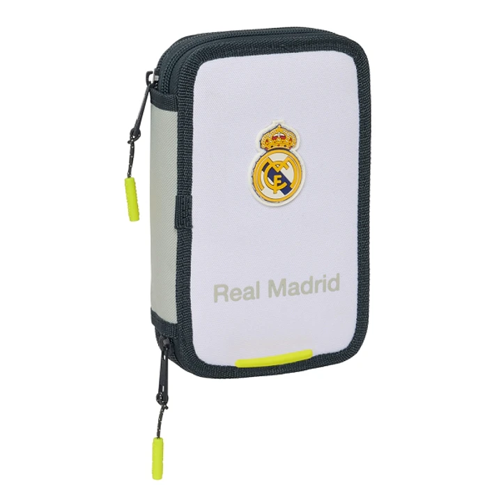 Safta Real Madrid 1ª Equipacion 24/25 Plumier 28 Pcs - 2 Compartimentos - 28 Piezas - 12.5x19.5x4cm - Color Blanco/Negro 1