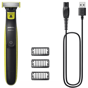 Philips OneBlade 360 QP2724 Recortadora Facial Inalambrica - Cuchilla 360 Flexible para Seguir los Contornos - Peine Guia Ajustable 5 en 1 - Tecnologi