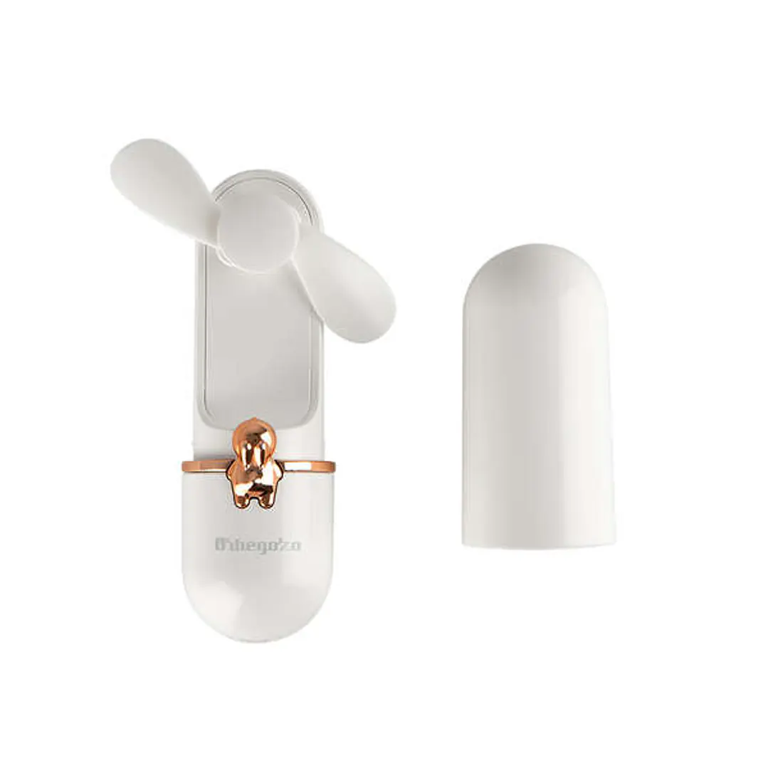 Orbegozo HF 2500 Ventilador de Mano Elegancia Portatil - 2 Velocidades de Ventilacion - Diseño Compacto y Elegante -Funda Protectora Incluida - Carga  1
