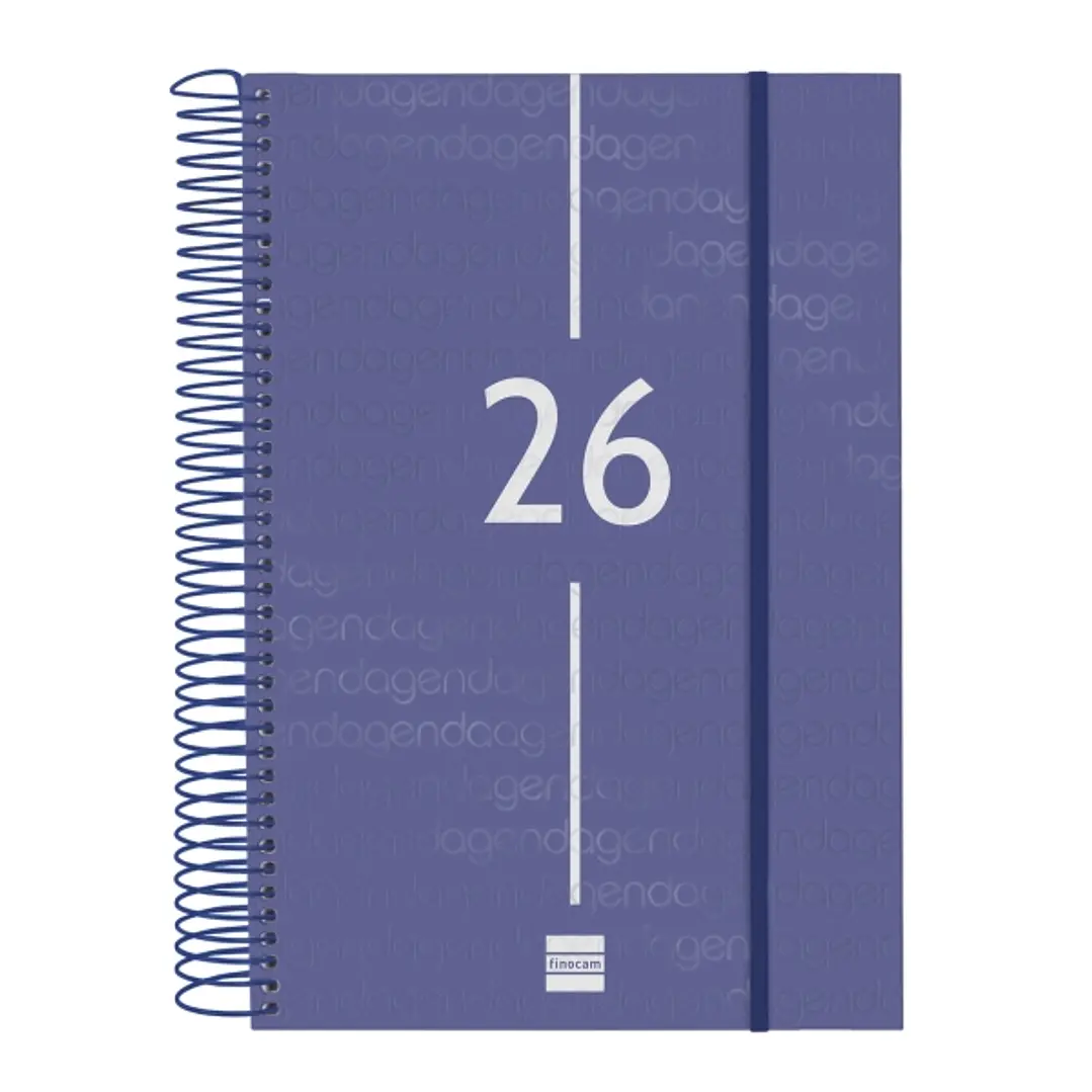 Finocam Year Agenda de Espiral - Anual 2026 - Tapa Ligera - Formato E11 - 175x29x242mm - 1 Dia por Pagina - Color Azul 1