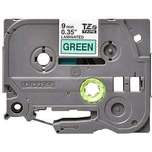 Brother TZe721 Cinta Laminada Original de Etiquetas - Texto negro sobre fondo verde - Ancho 9mm x 8 metros