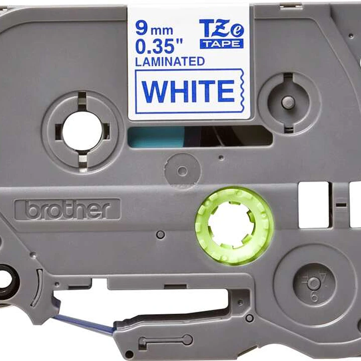 Brother TZe223 Cinta Laminada Original de Etiquetas - Texto azul sobre fondo blanco - Ancho 9mm x 8 metros 1