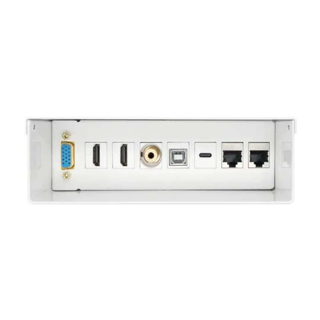 Aisens Caja de Conexiones VGA, Jack 3.5, 2x HDM, 1x USB-, 1x USB-B, 2x RJ45 Cat.6A STP - Color Blanco 1