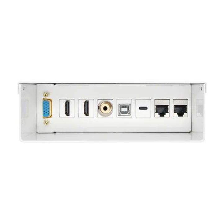 Aisens Caja de Conexiones VGA, Jack 3.5, 2x HDM, 1x USB-, 1x USB-B, 2x RJ45 Cat.6A STP - Color Blanco 1
