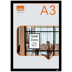 Nobo Pack de 2 Marcos Autoadhesivos Magneticos en Formato A3 - Colocacion en Vertical u Horizontal - Marco de Color Negro